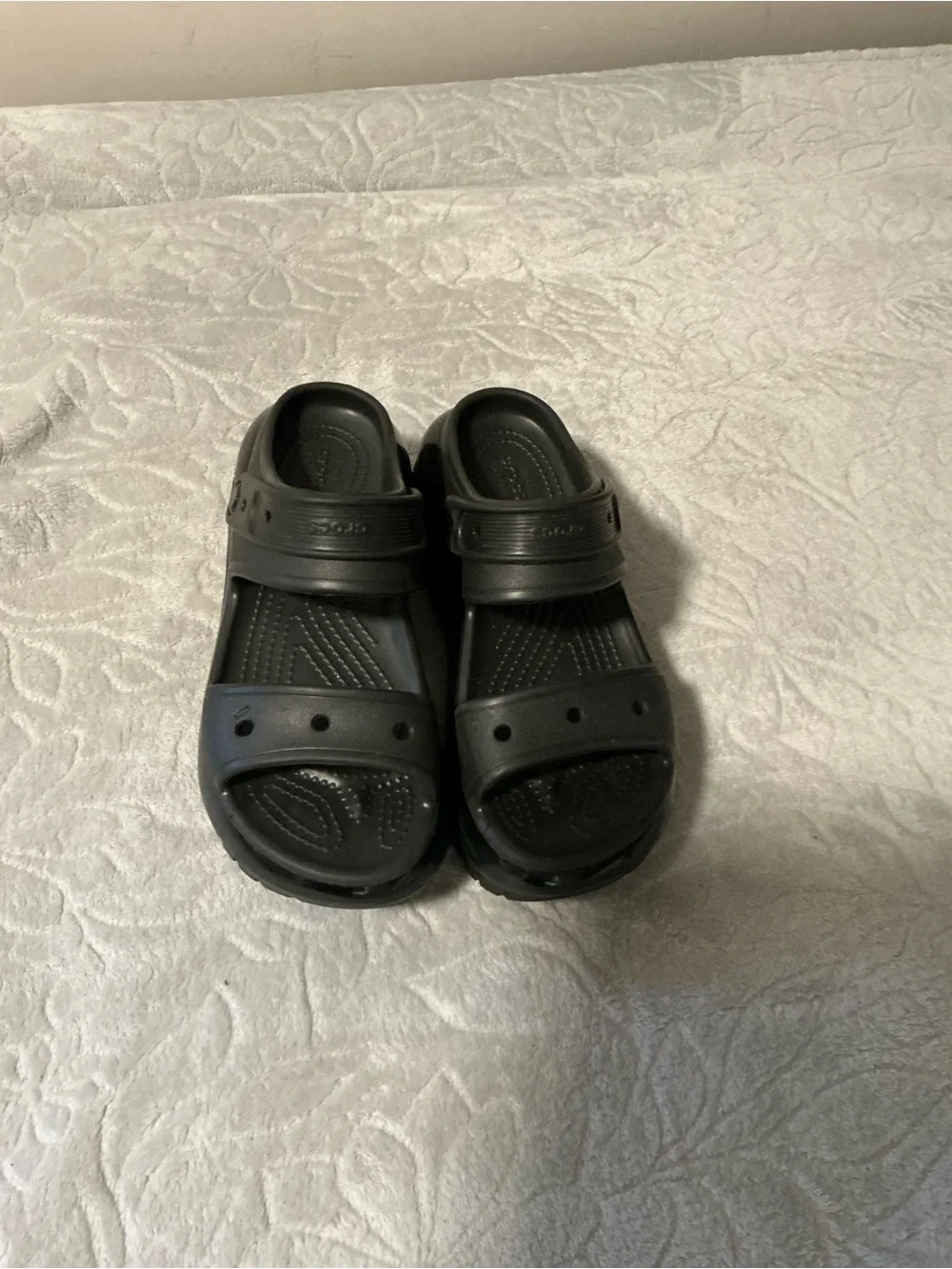 CROCS Women's Black Platform Slide Sandals